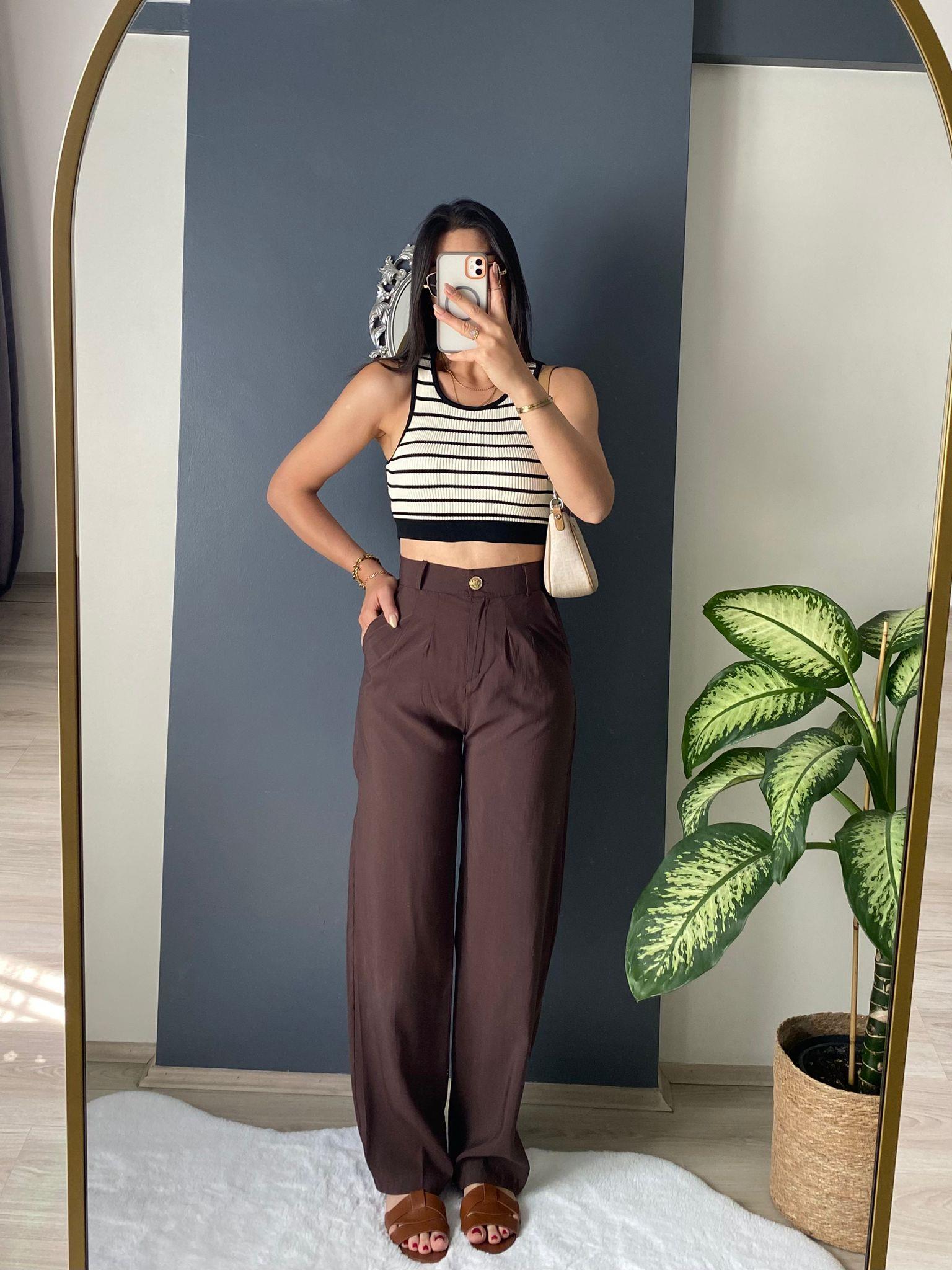 MASSİMO DUTTİ KAHVE PALAZZO PANTALON