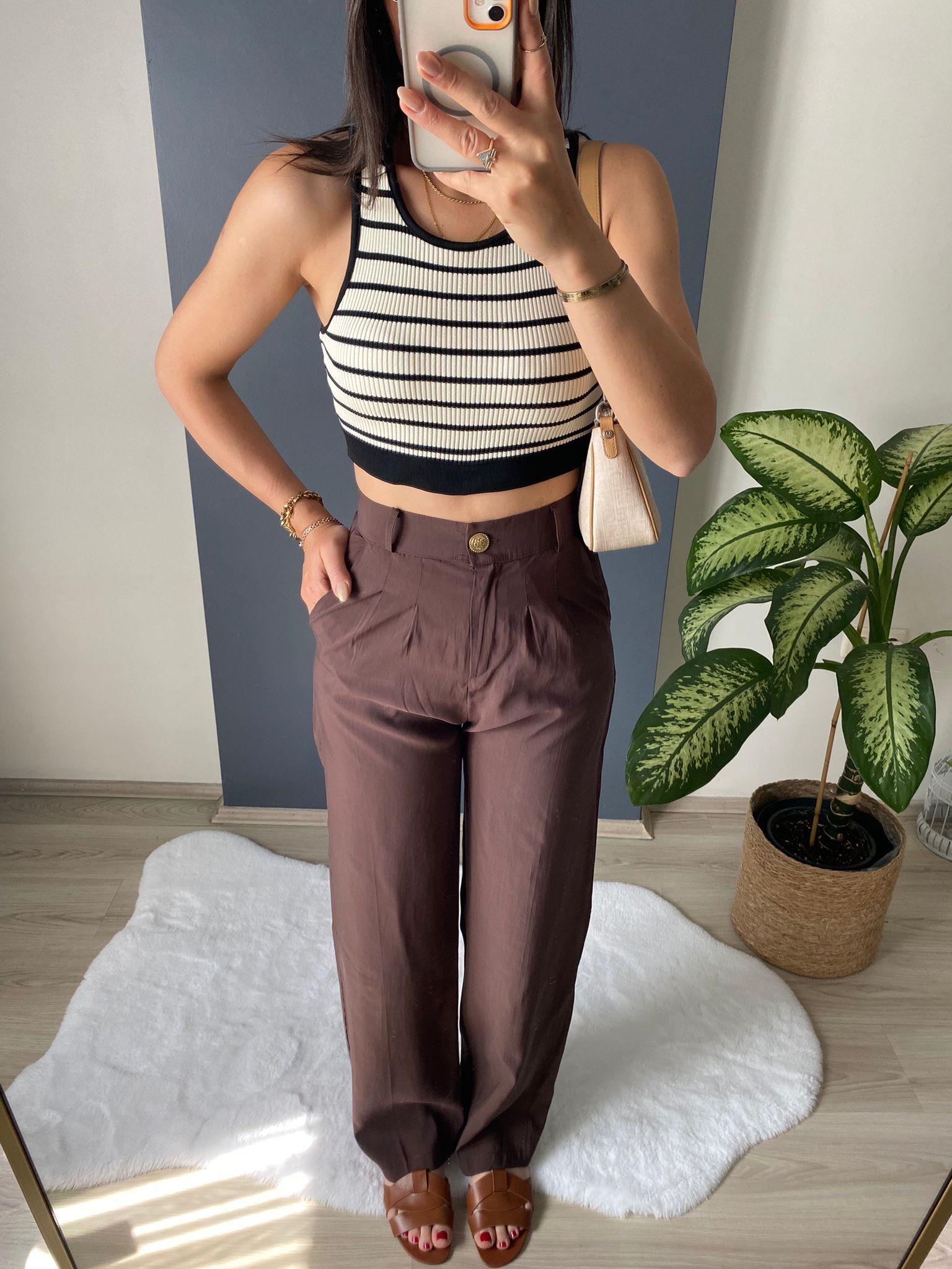 MASSİMO DUTTİ KAHVE PALAZZO PANTALON