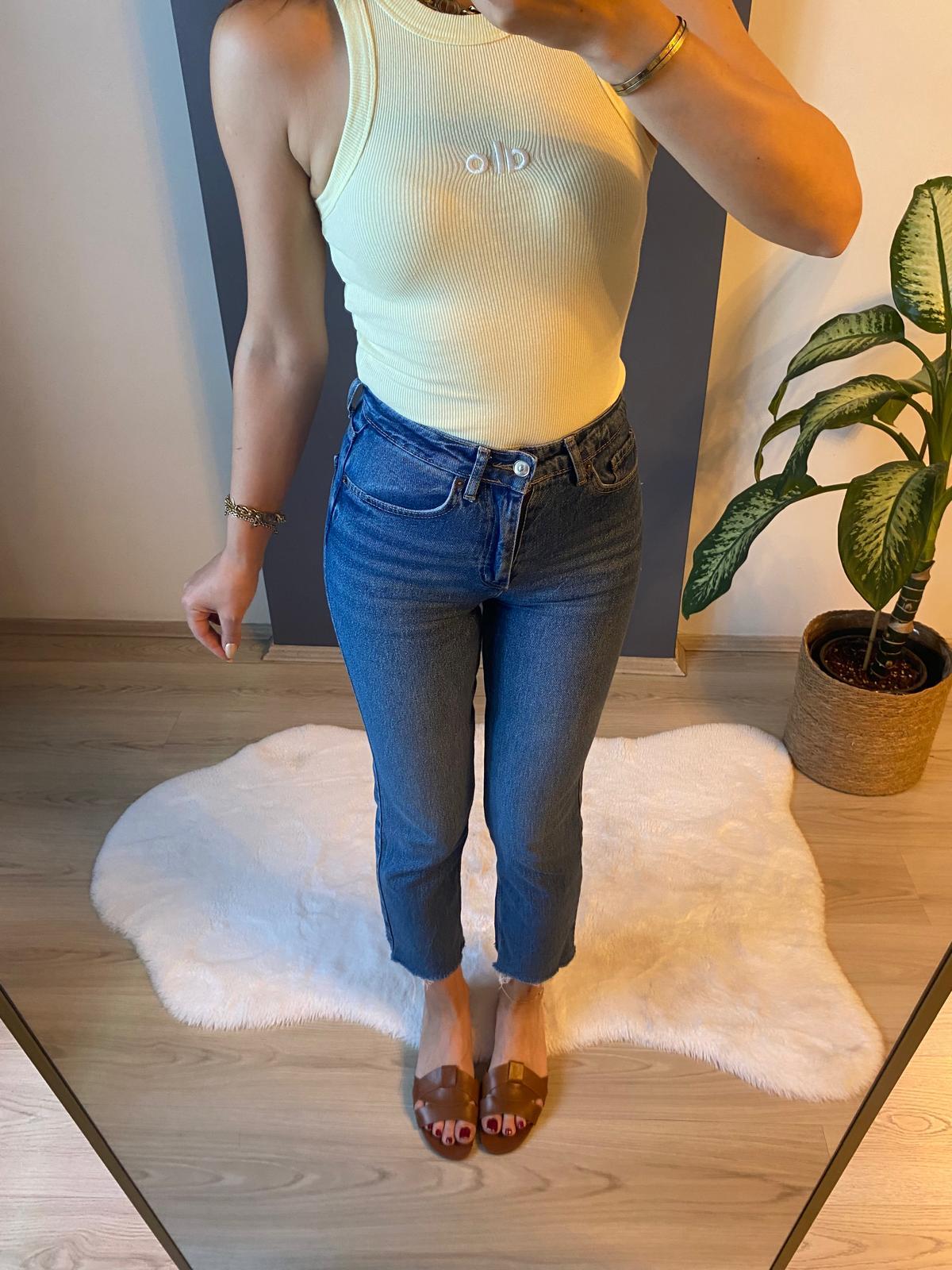 MAVİ KESİK PAÇA MOM  ZRA JEAN