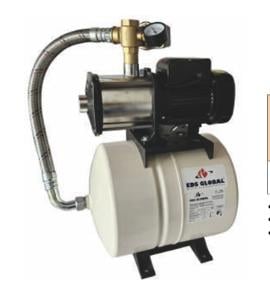 WATER SOUND CHM4-6-1.0 AUTO/S24H 1.4 HP 220V 24 LT SABİT DİYAFRAM YATIK TANKLI KOMPLE PASLANMAZ ÇELİK POMPALI PAKET HİDROFOR