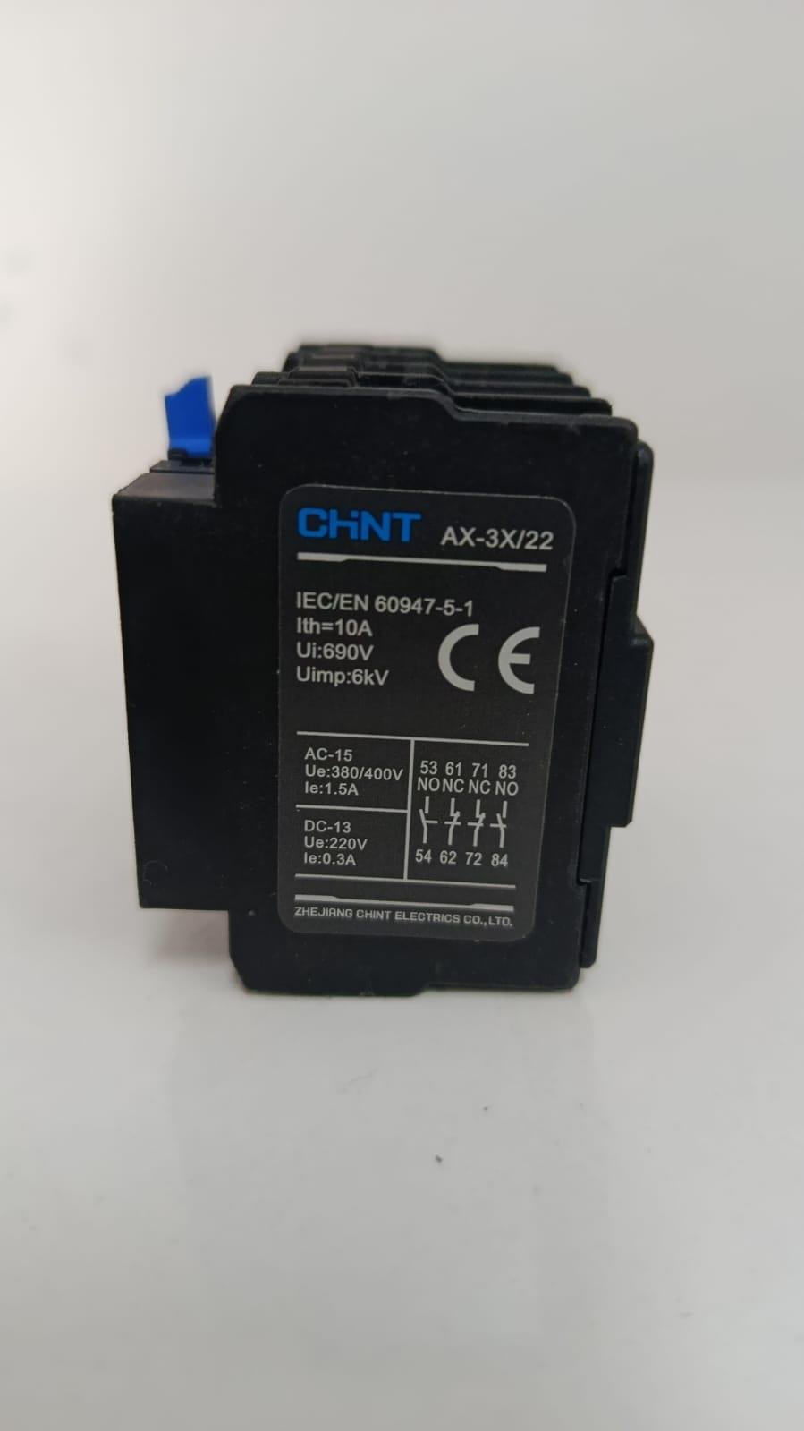 938251 Ax-3x/22/10A 2no+2nc Asansör Yardımcı Kontaktörü CHNT Marka