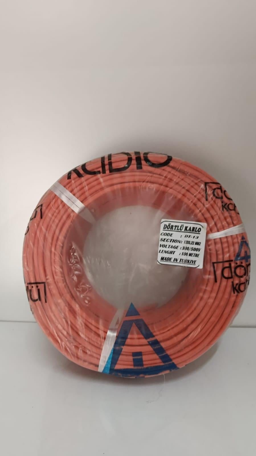 DT 13 13*0,22 mm2 100m Asansör Dijital Kablosu DÖRTLÜ Marka