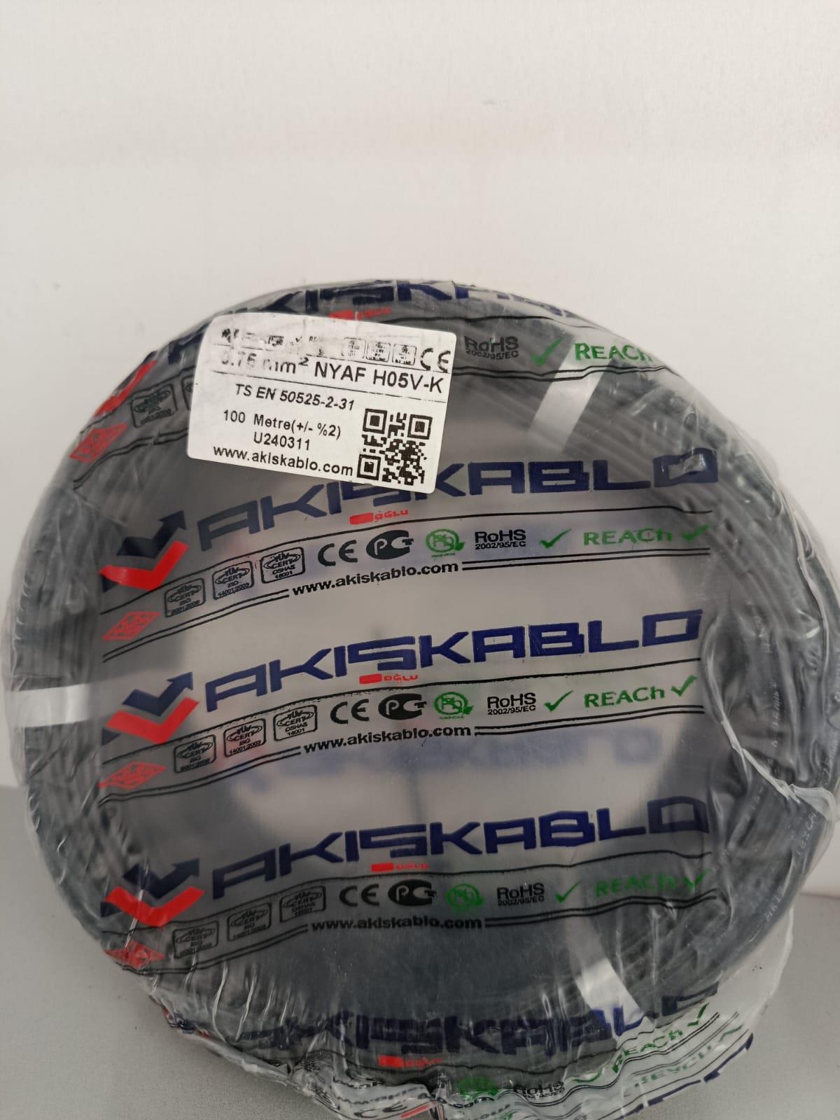 H05V-K Nyaf 0,75 mm Elektrik Kablosu Çeşitleri AKIŞ Marka