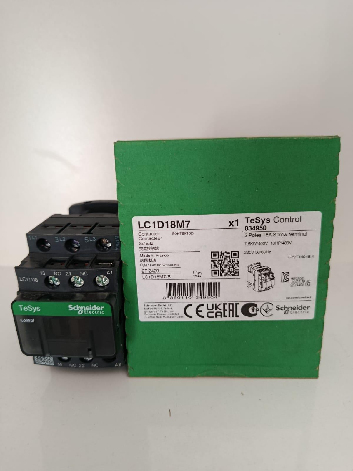 LC1D18M7-B TeSys 220V 18A 50Hz Schneider Marka Kontaktör