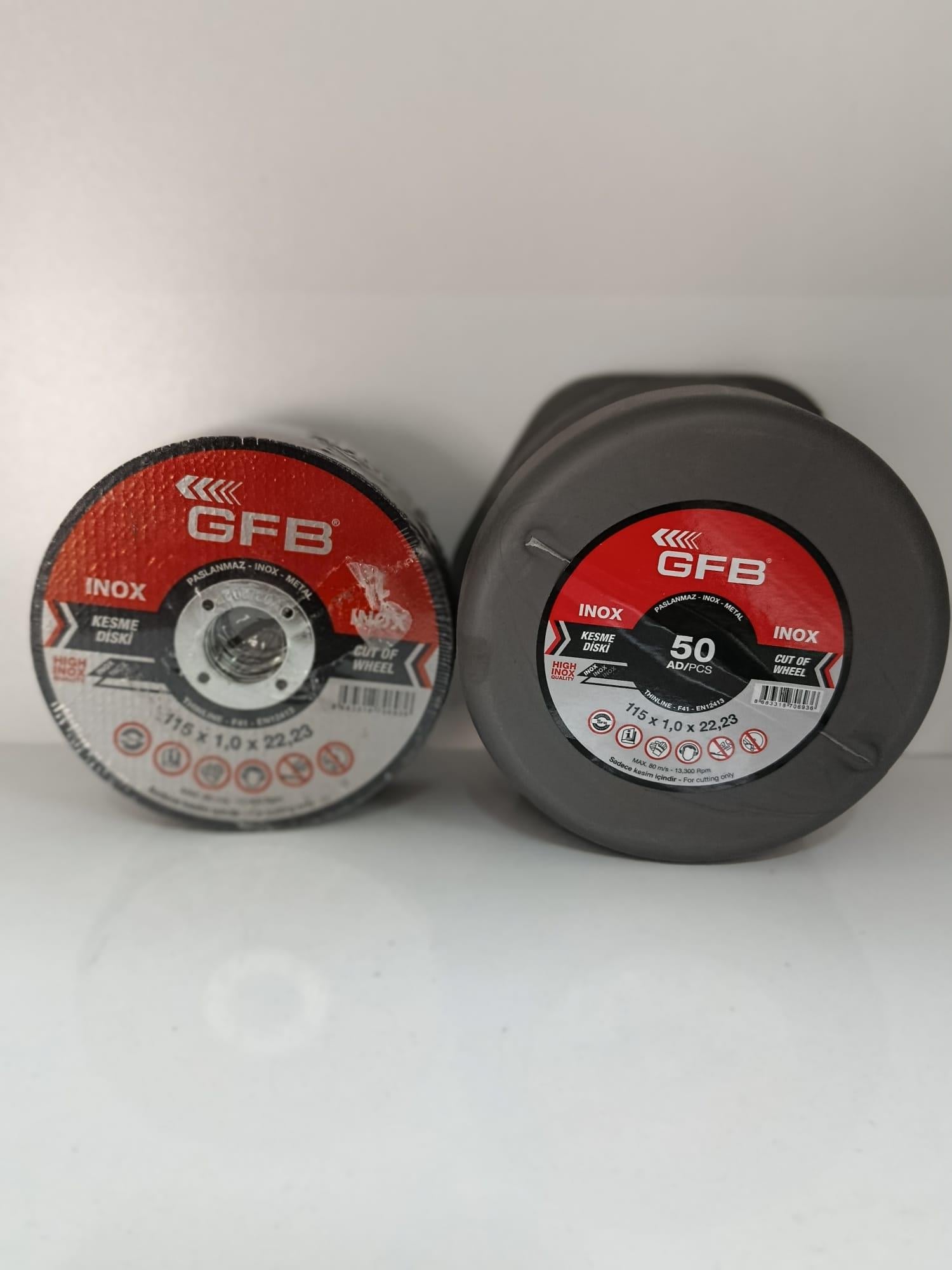 Paslanmaz Inox Kesme Diski (Flex Kesme Taşı,Spiral) 115*1,0*22,23 GFB Marka 25 Adet