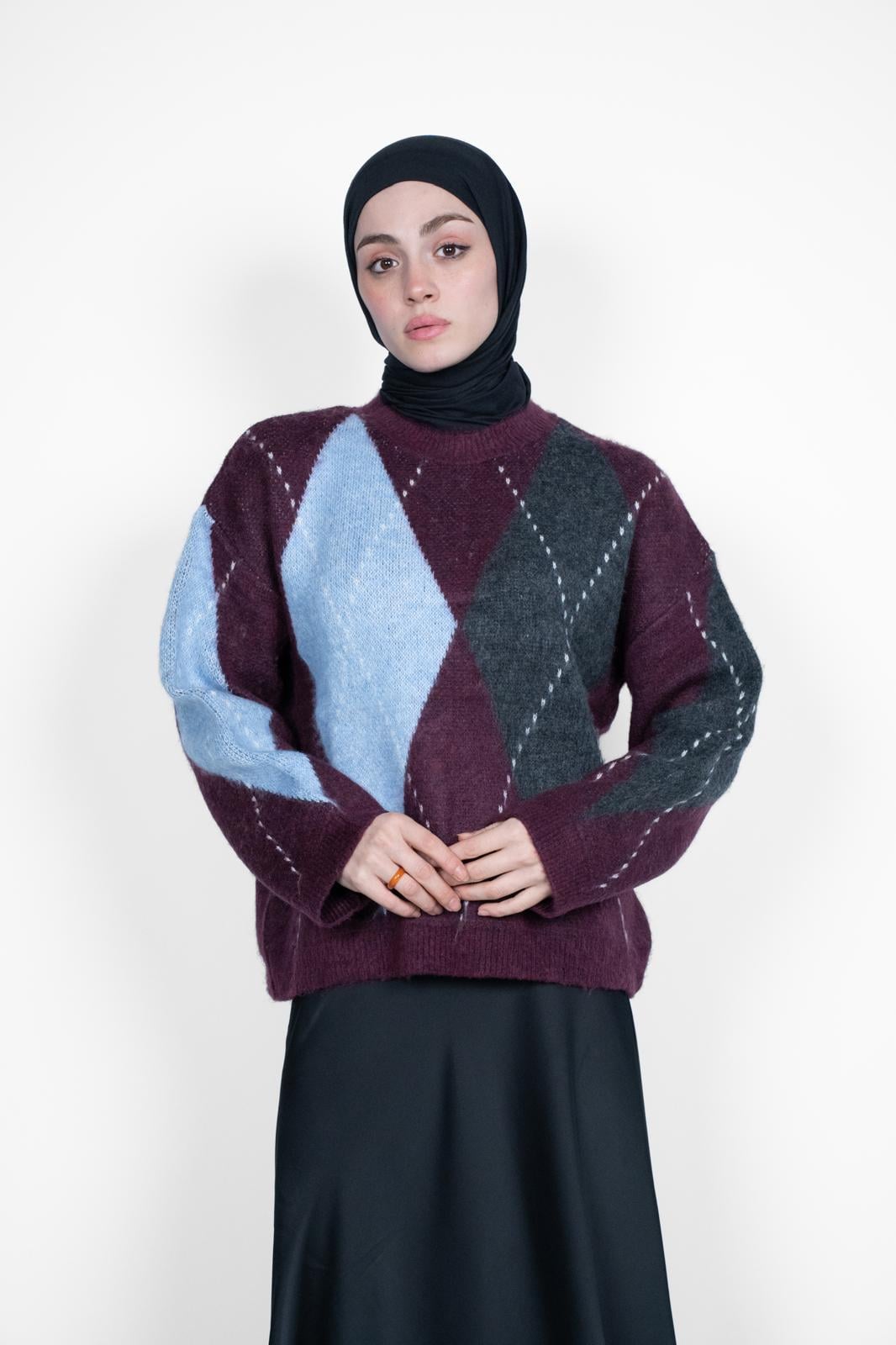 PREMİUM BAKLAVA DESEN TRİKO BORDO