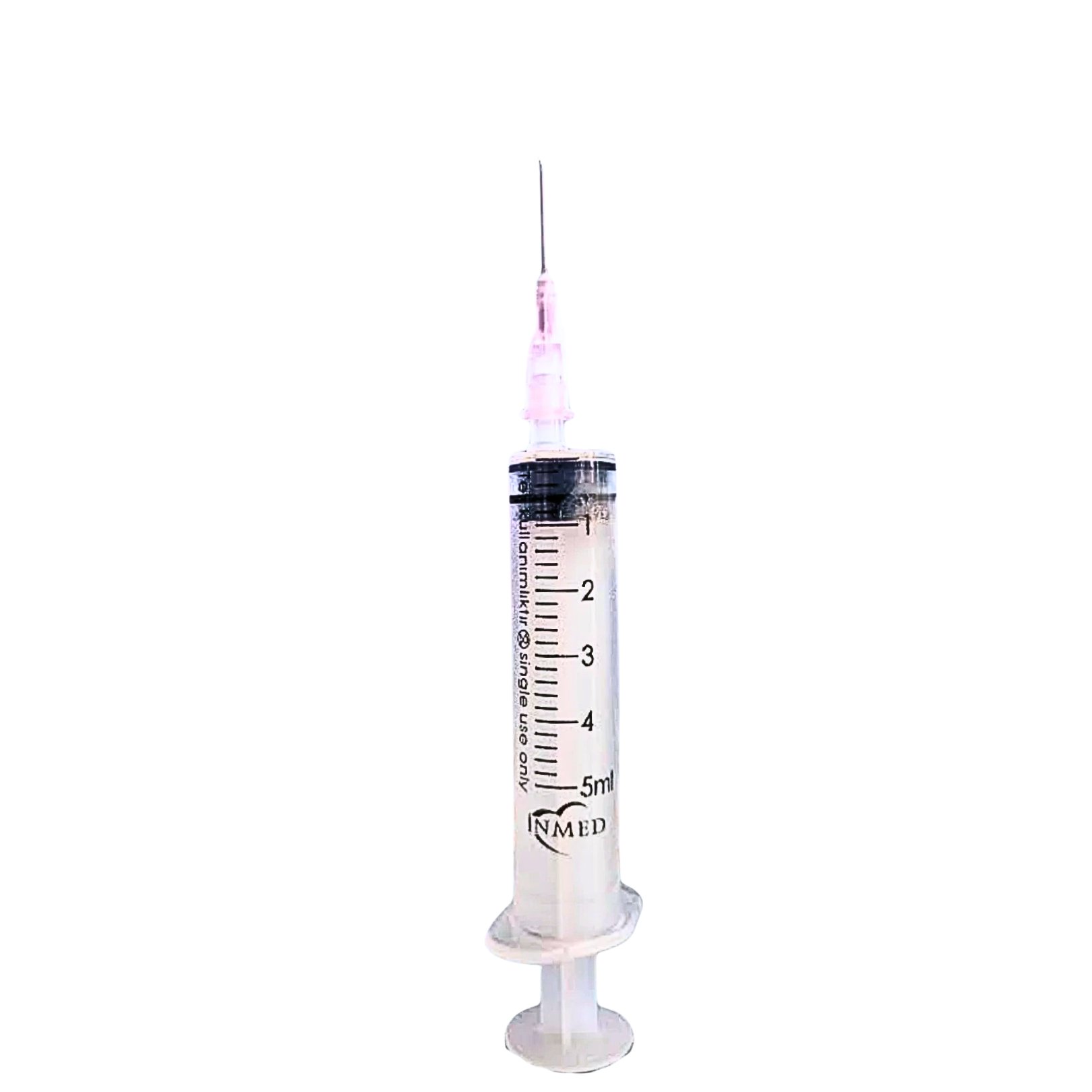 İnmed 5 ML Kısa Pembe Uç 3p  İğnelı Şırınga