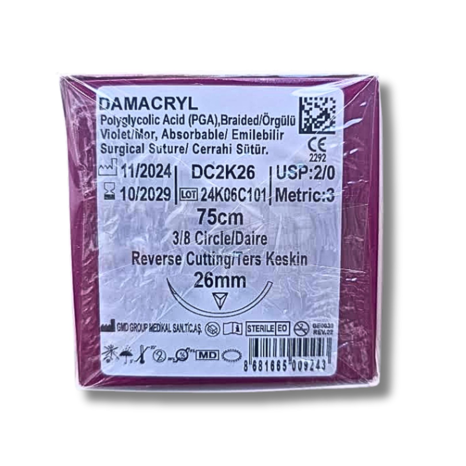 Pga  :  2/0 Damarcryl