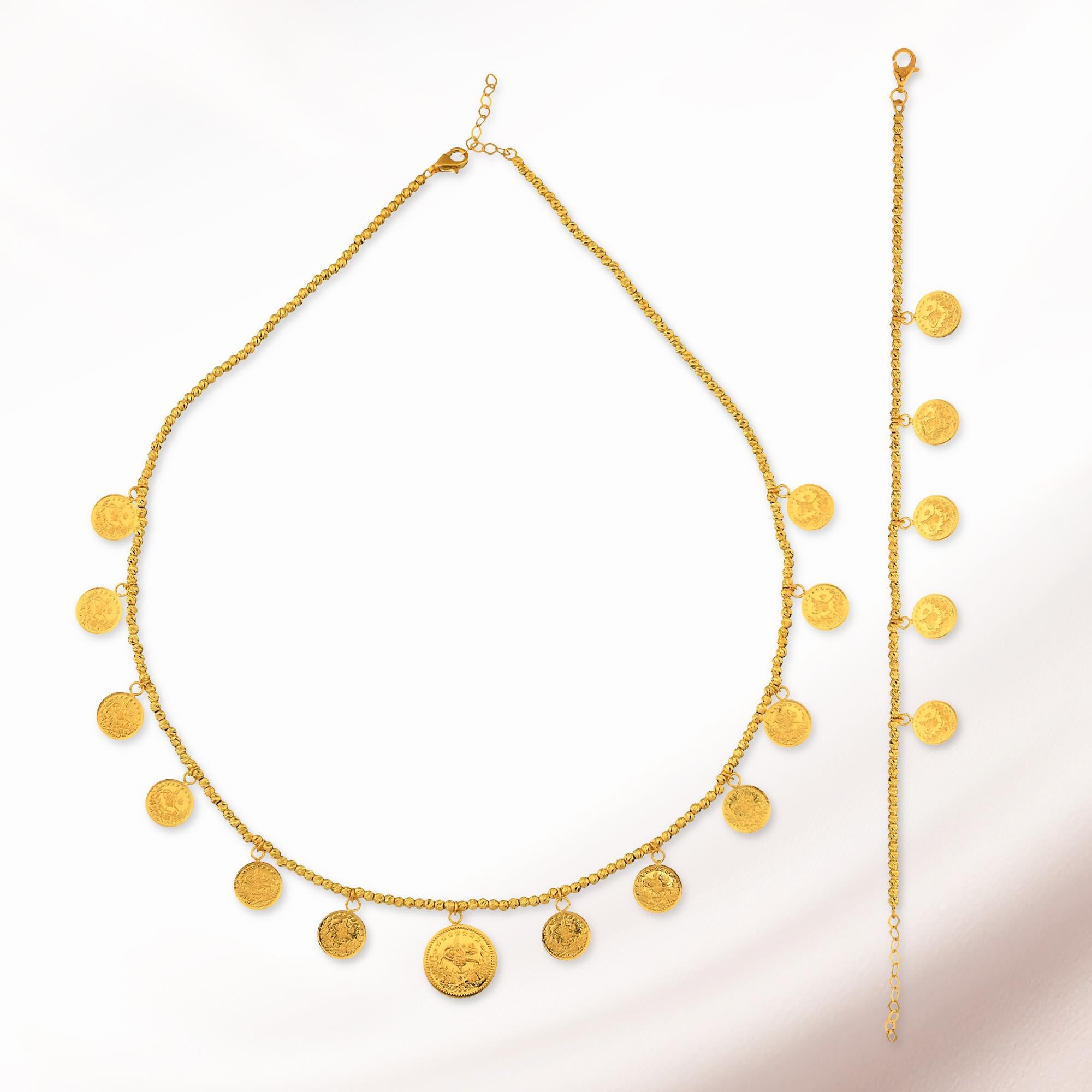Baskı Reşat Paralı Set Tam Tur Dorika Zincir 22K - ST015