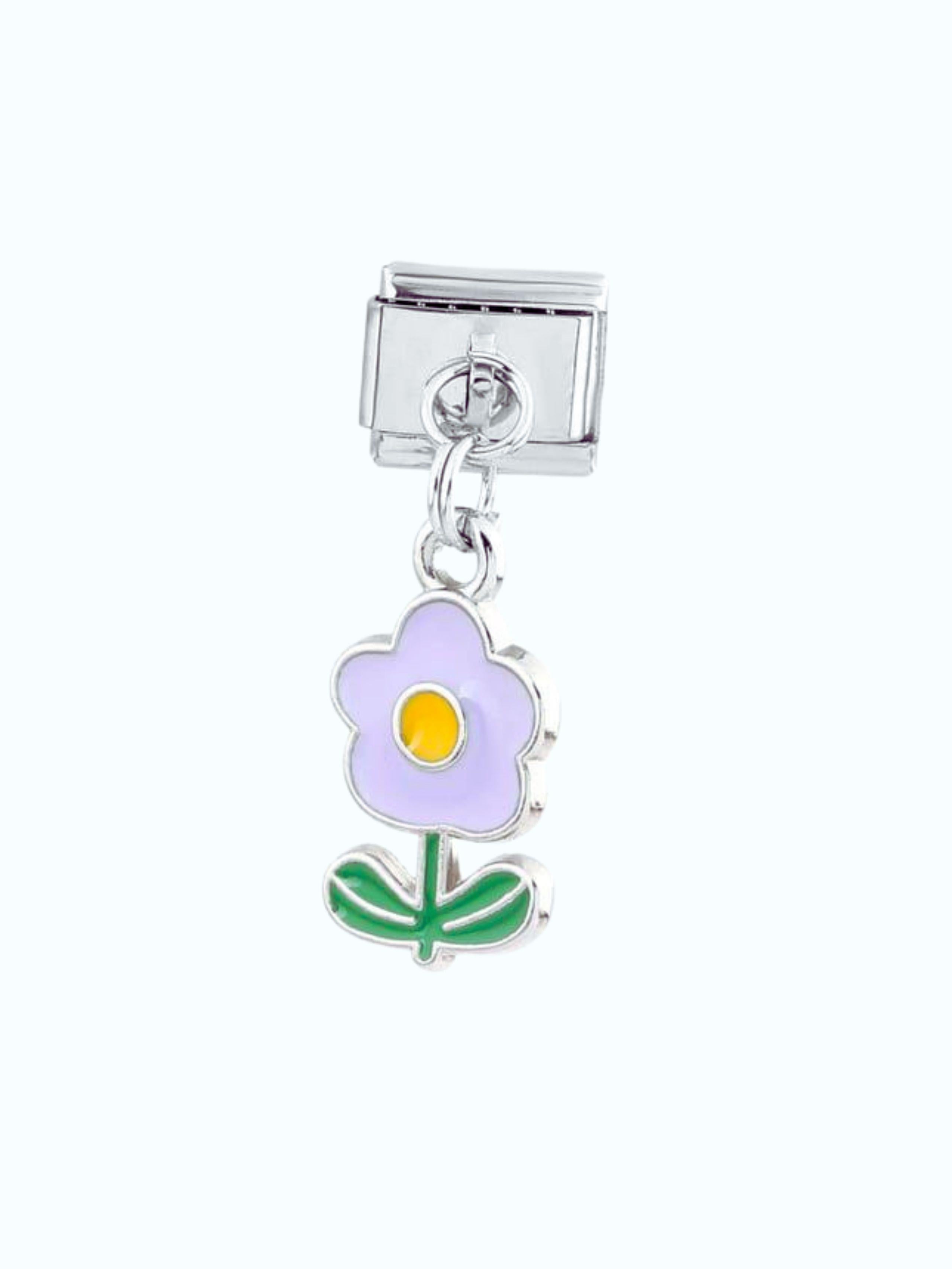 Çiçek Figürlü Sallantılı Nomination Charm