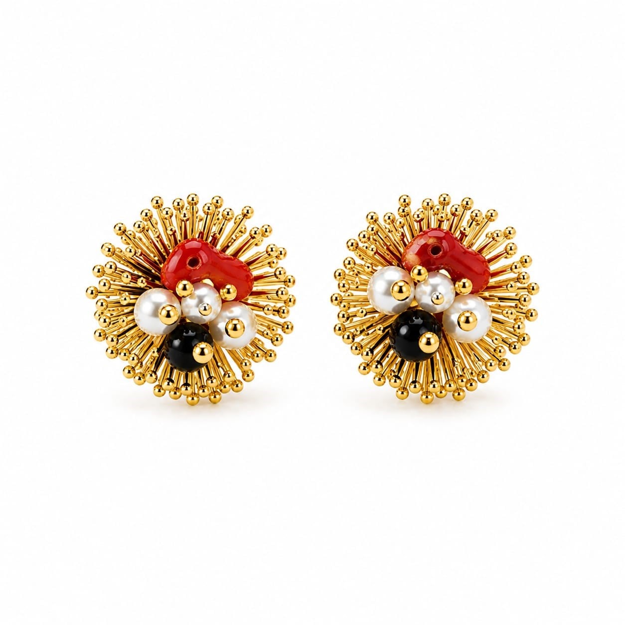 Doğal taş 14 k gold   vip küpe