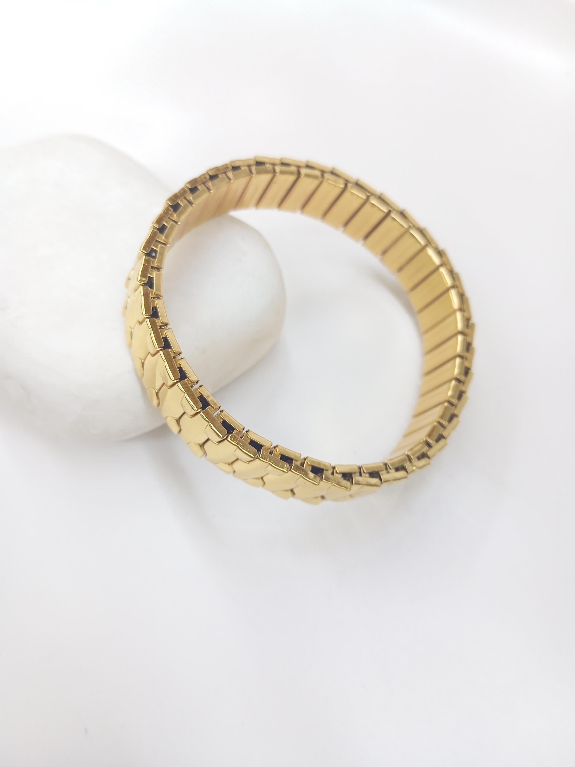 Gold Renk Lastikli Çelik Bileklik / Model 422