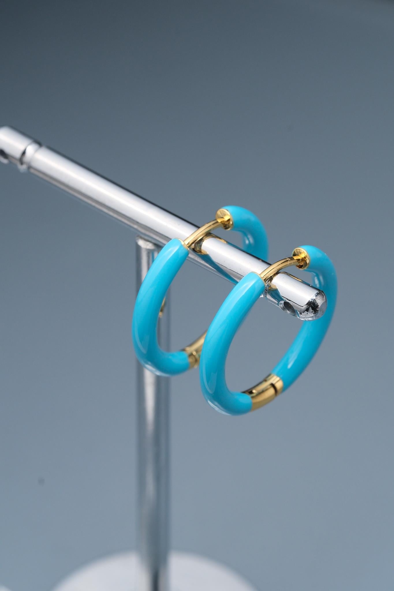 Mavi Çelik Küpe / Model 614