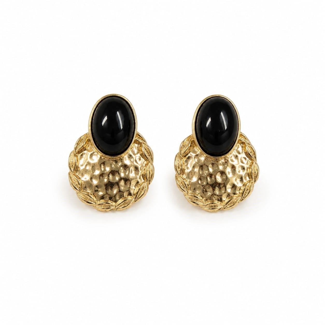 Siyah taşlı 14k gold  vip küpe