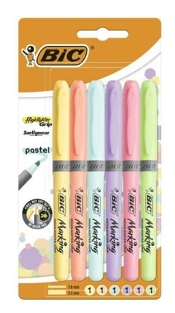 BİC MARKING HIGHLIGHTER GRIP PASTEL 6'LI BLİSTER