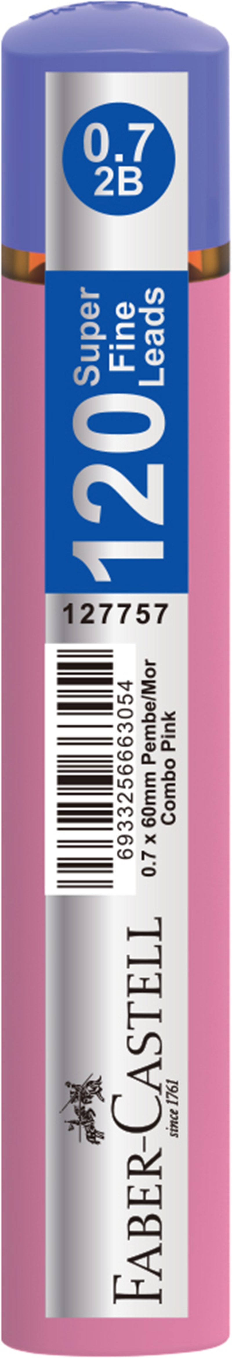 FABER MİN GRIP SOFT 0.7MM 2B 60MM 120Lİ KOMBO PEMBE/MOR 127757