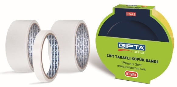 GIPTA ÇİFT TARAFLI KÖPÜK MONTAJ BANDI 19MMX3MT F2642
