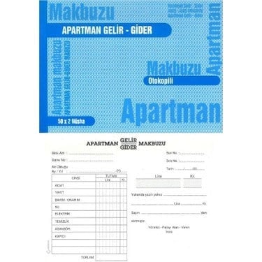 GÜRMAT OTOKOPİLİ APARTMAN GELİR GİDER MAKBUZU 2/50
