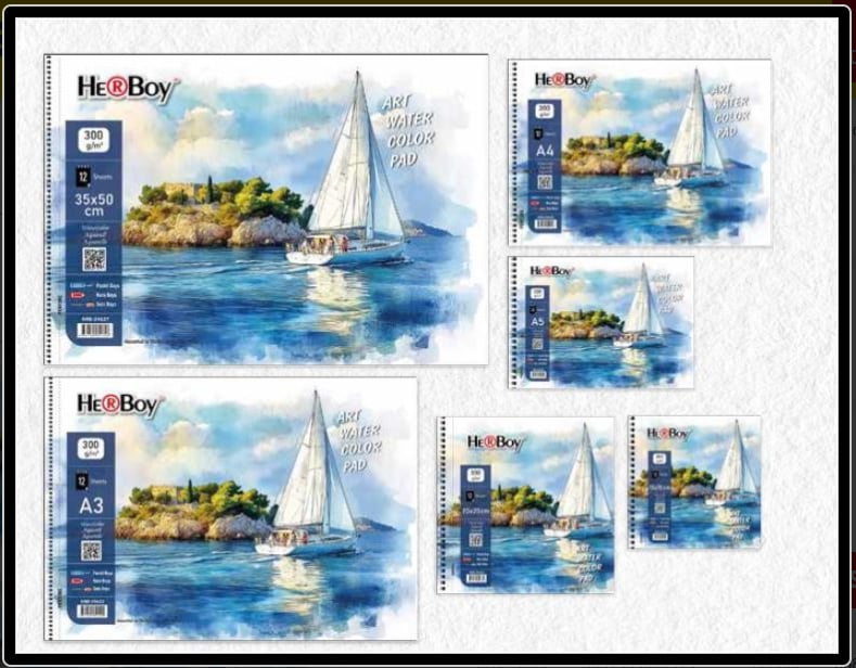 Herboy Spiralli Art Sulu Boya Defteri A4 300 Gr 12 Li