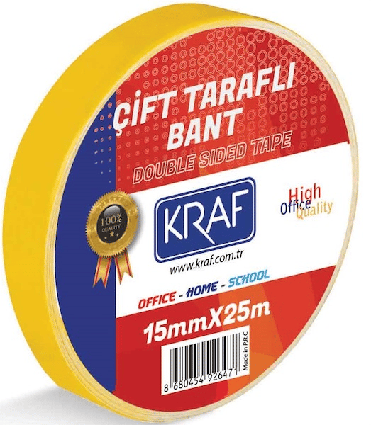 KRAF ÇİFT TARAFLI BANT 15mm x 25m