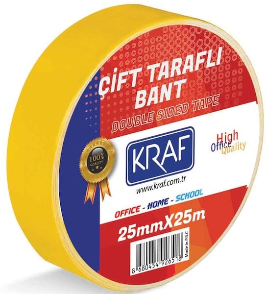 KRAF ÇİFT TARAFLI BANT 25mm x 25m