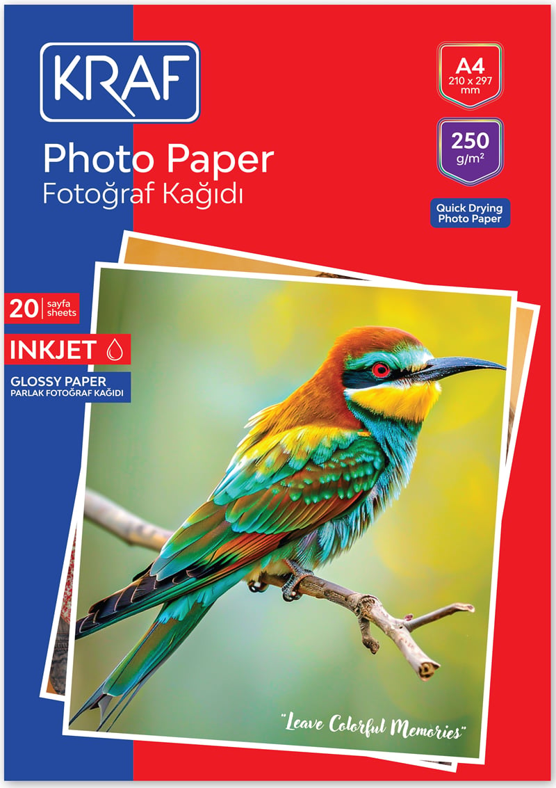 KRAF FOTOĞRAF KAĞIDI A4 250g 20 Lİ