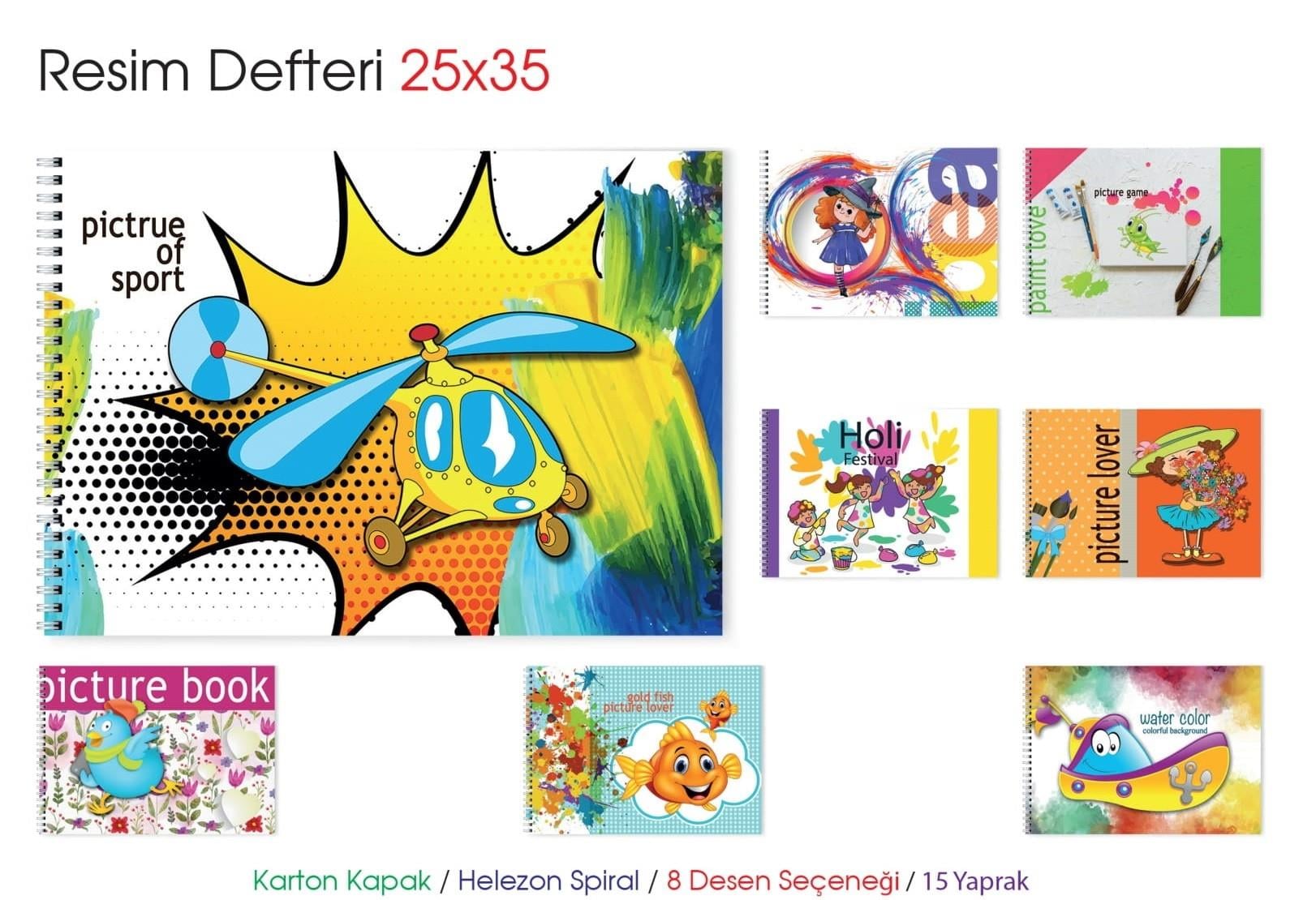 M.COLOR RESİM DEFTERİ 25X35 SPRALLİ 