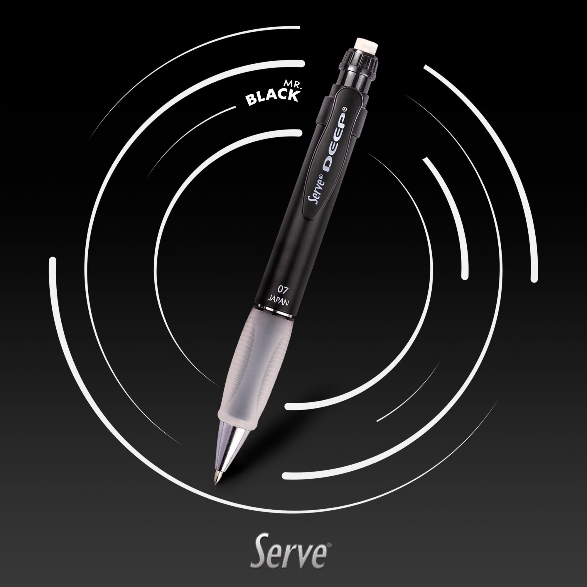 SERVE DEEP M.KURŞUN KALEM 07MM METALİK SİYAH 