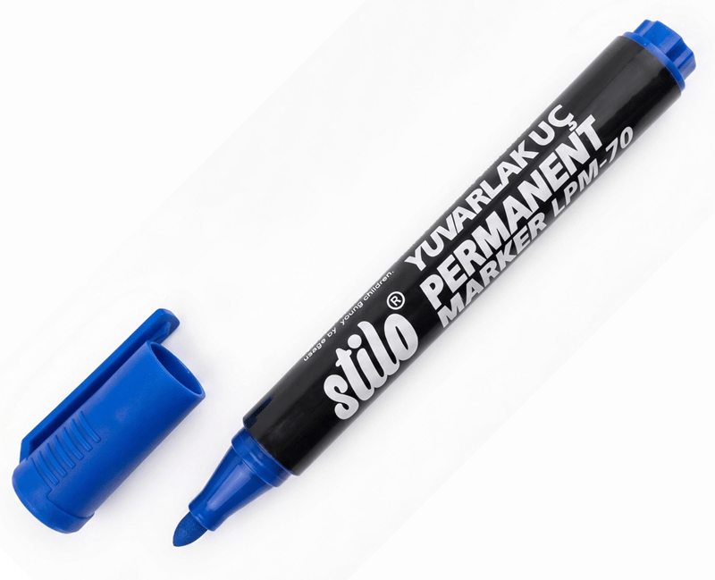 STİLO PERMANENT KALEM YUVARLAK UÇ MAVİ