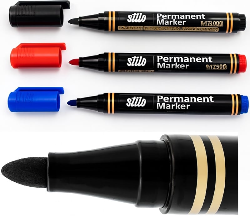 STİLO PERMANENT KALEM YUVARLAK UÇ SİYAH