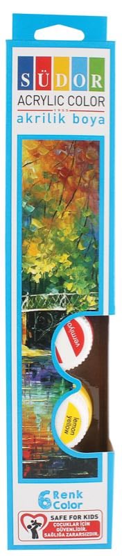 SÜDOR AKRİLİK BOYA SET 6 RENK 20 ML 