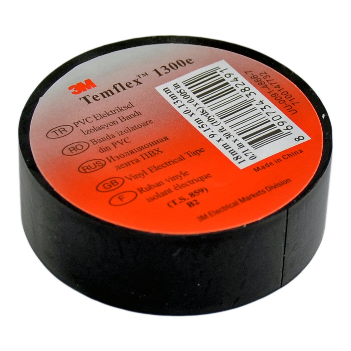 3M İzole Bant 19 mm Siyah PVC 10 lu Temflex 1300e