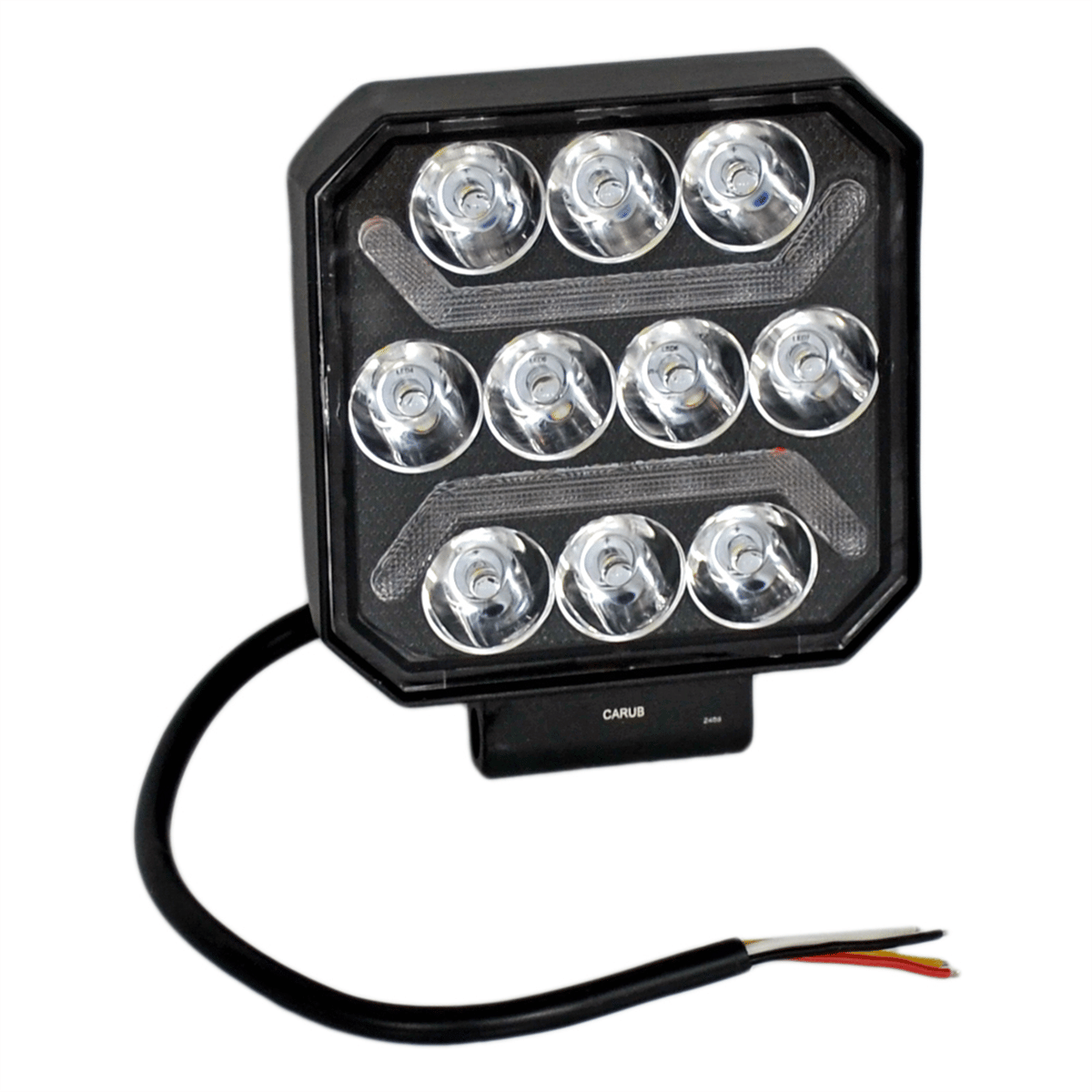 Carub 12-24V Çalışma Lambası Kare 10 Led 27W 3 Fonksiyonlu 110x110x37mm BR3010581