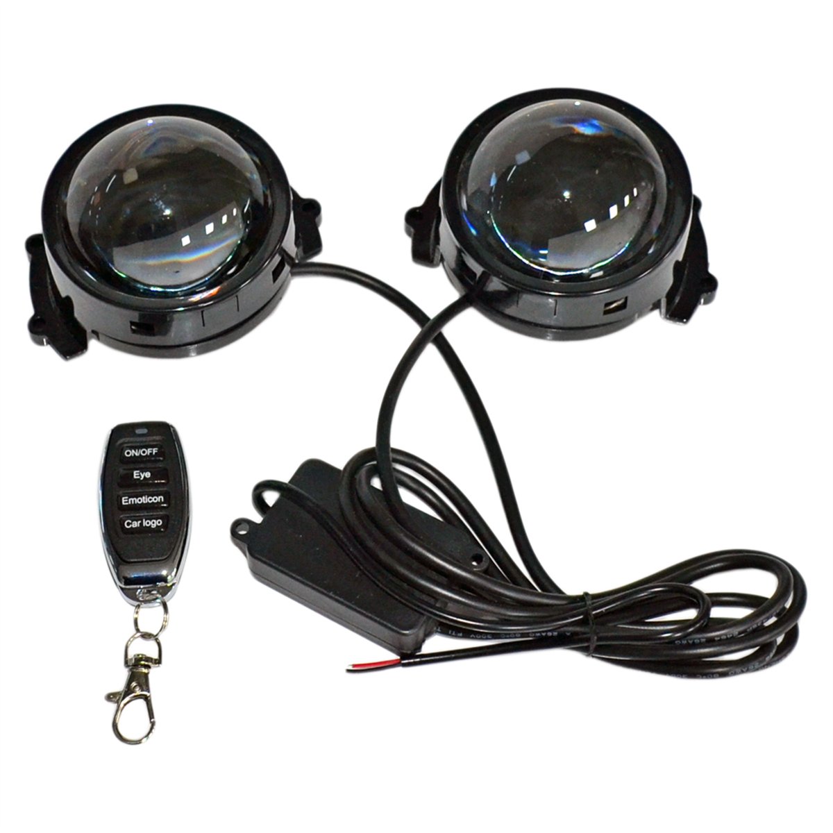 Carub 12-36V Dekoratif Lamba Led Göz+Emoji+Logo 33 Lens Kumandalı 80x95x60 mm BR3010608
