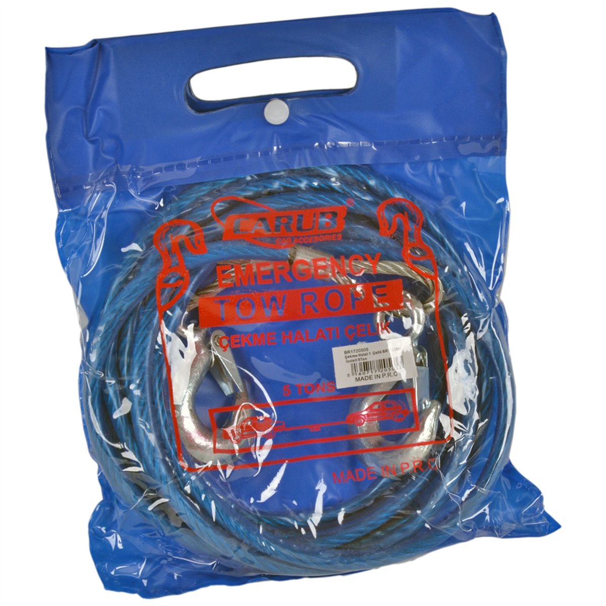 Carub Çekme Halatı 5 Ton Çelik İzoleli 3,5 mt 5,5 mm BR1720505