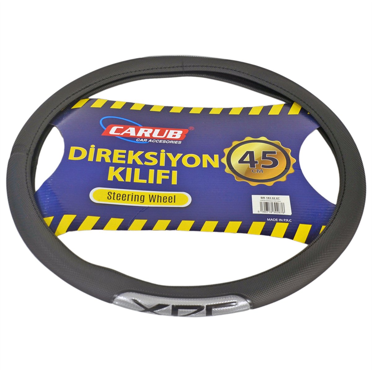 Carub Geçmeli Direksiyon Kılıfı Fosforlu Siyah (XDC-Sedef) 45 cm BR1830267