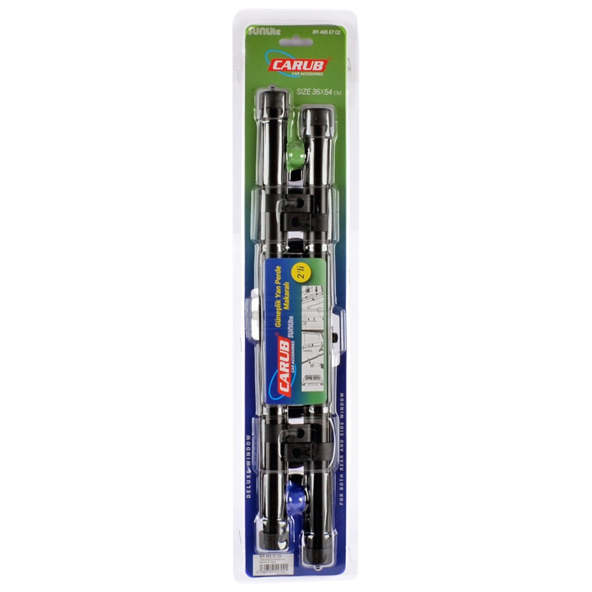 Carub Perde Güneşlik Makaralı Otomatik Siyah 2 li 36x54 cm BR4955702