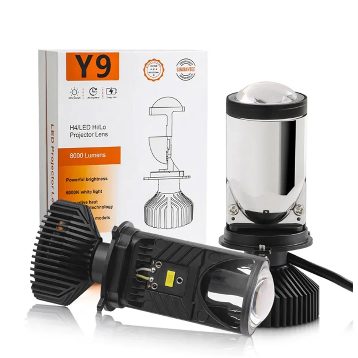 Carub Y9 H4 Bi-Xenon Mercekli Ampul Süper Beyaz 36-50W/5000-8000LM/6000K BR0410318