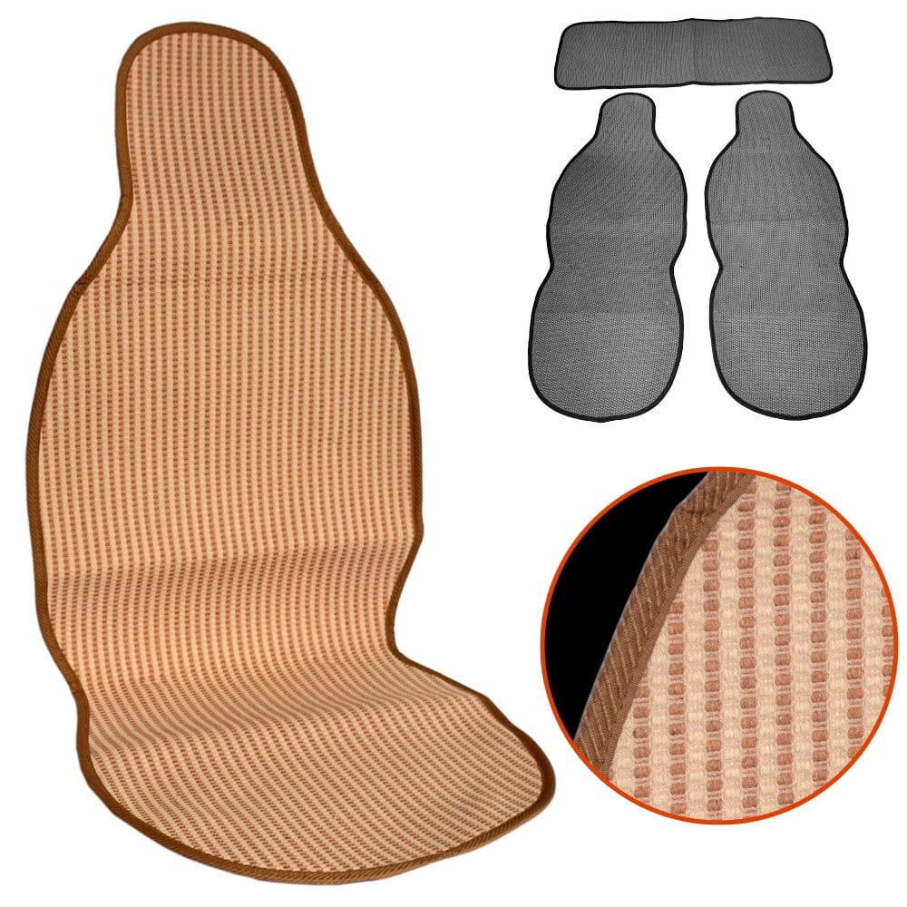 NYF 10 Terletmez Minder Pamuklu Krem-Açık Krem 3 lü Set (2 Ön Pilot + 1 Arka Oturma)
