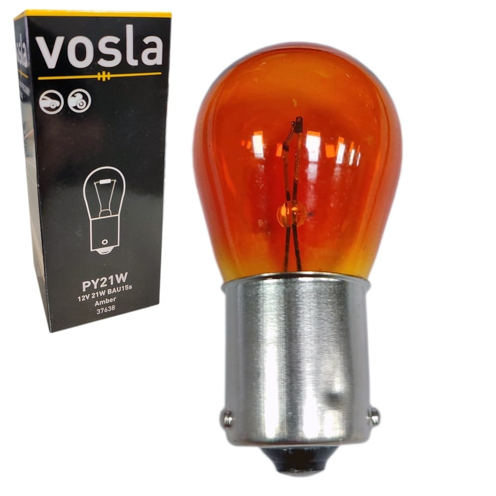 Vosla 12V 93 Ampul 21W BAU15s PY21W Yakın Tırnak Amber VS37638 (10 lu)