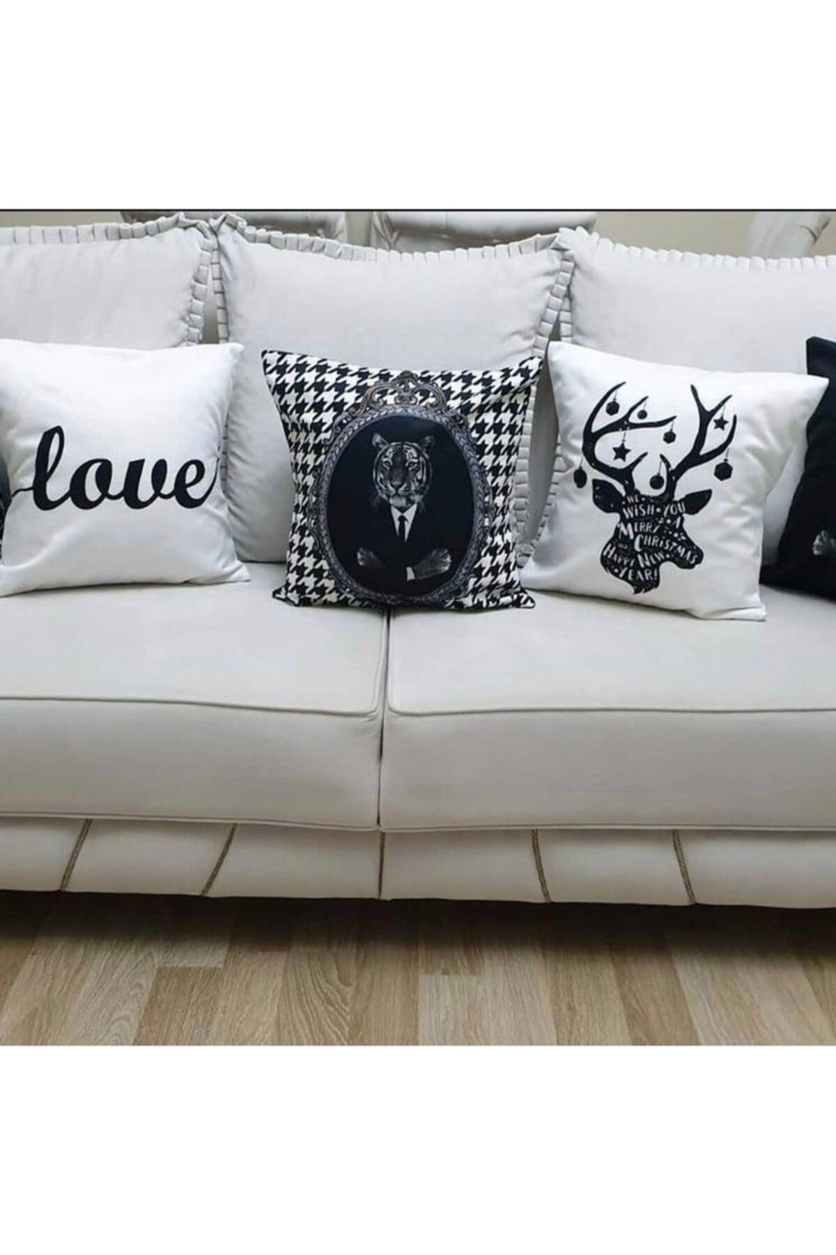 3 Boyutlu Dijital Baskılı Love Yazı Desenli Yastık-kırlent-minder