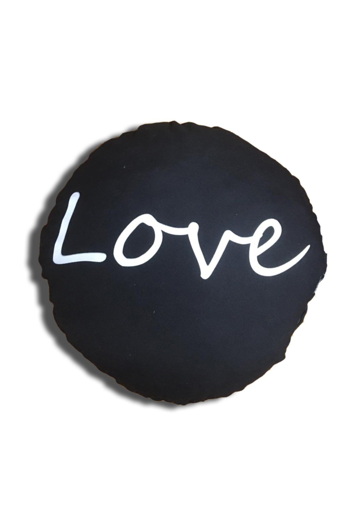 Love Desen Yuvarlak Yastık