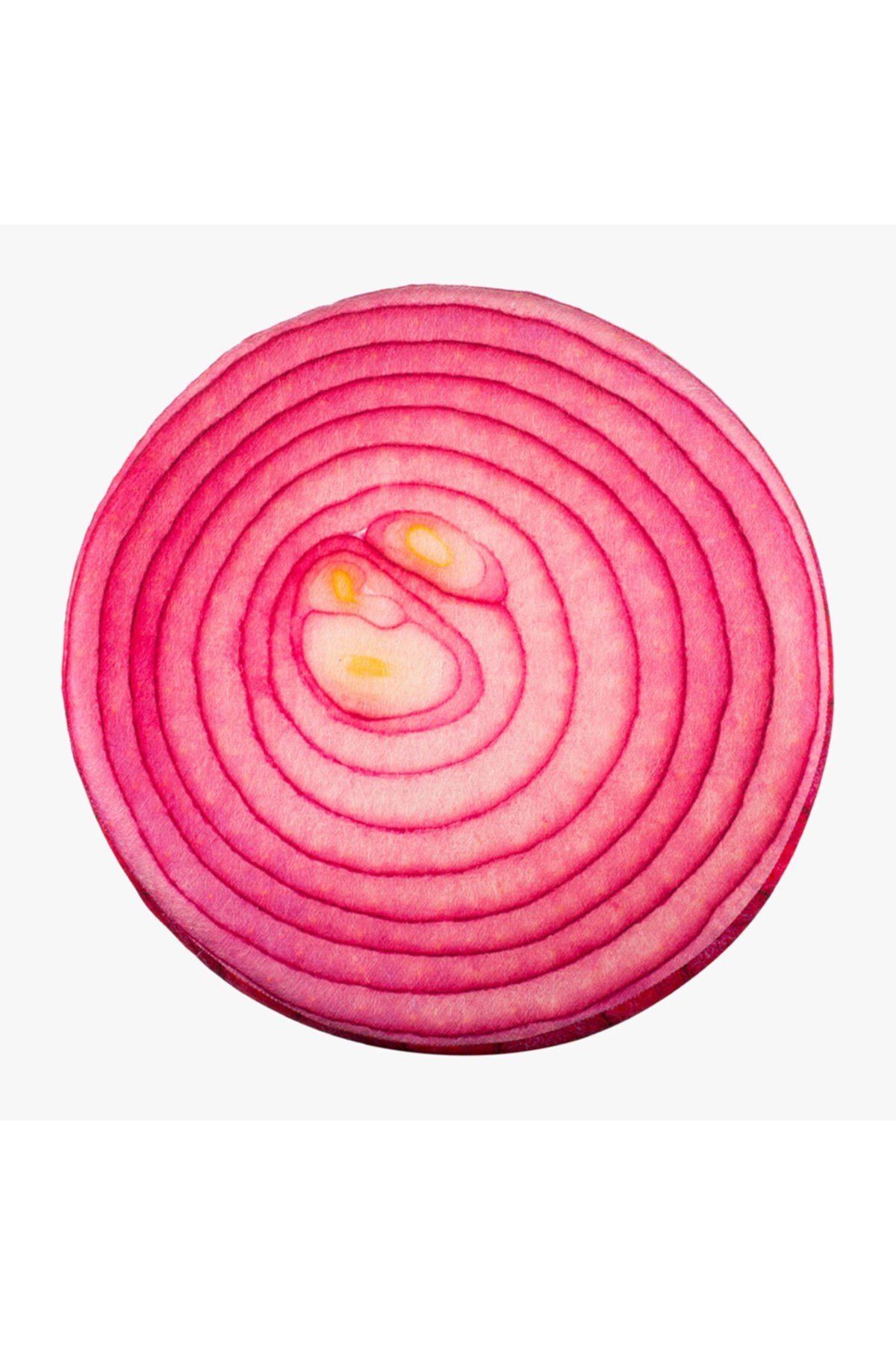 Pembe 3 Boyutlu Dijital Baskılı Soğan Desenli Yastık