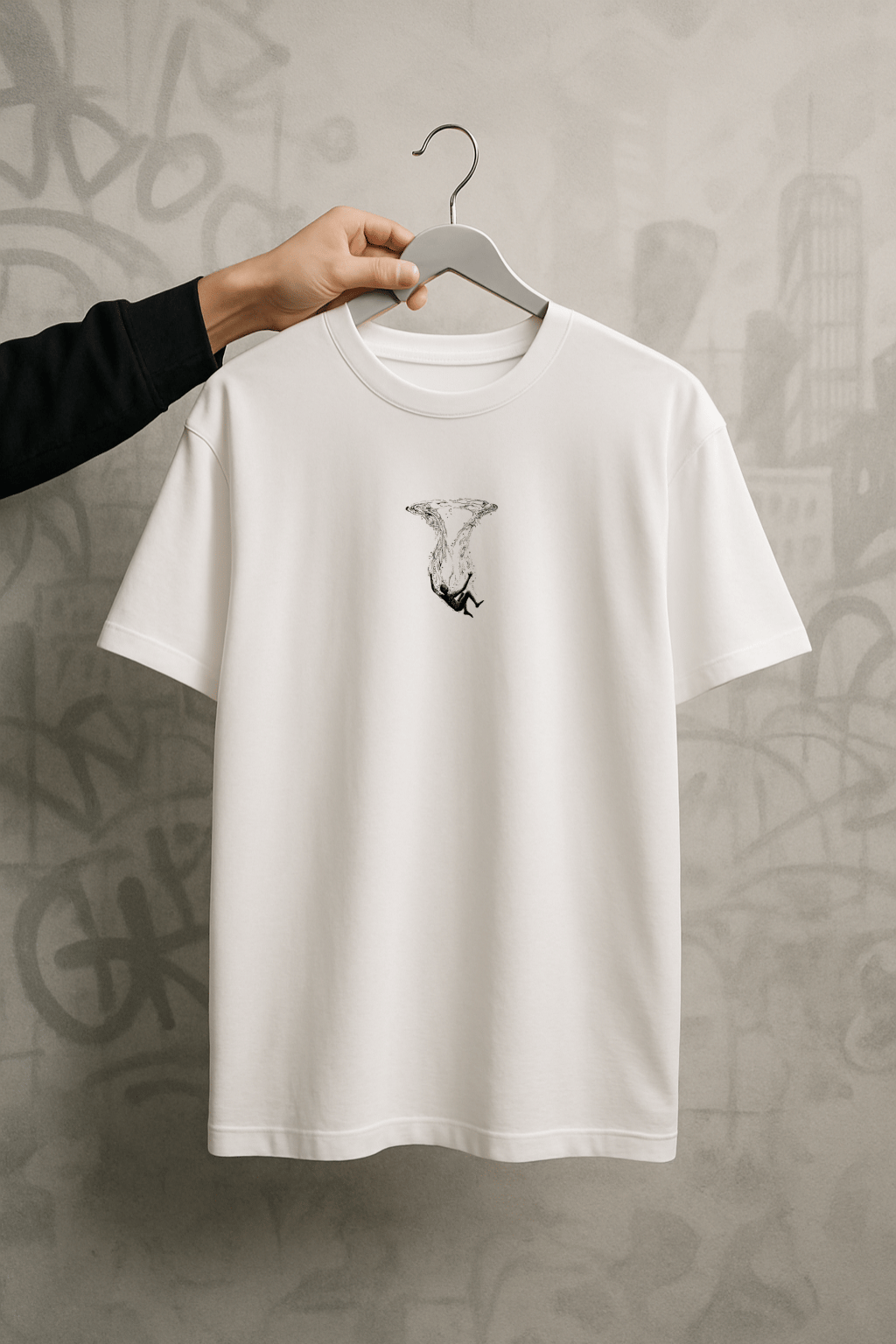 'In The Ocean' Beyaz Oversize Tişört