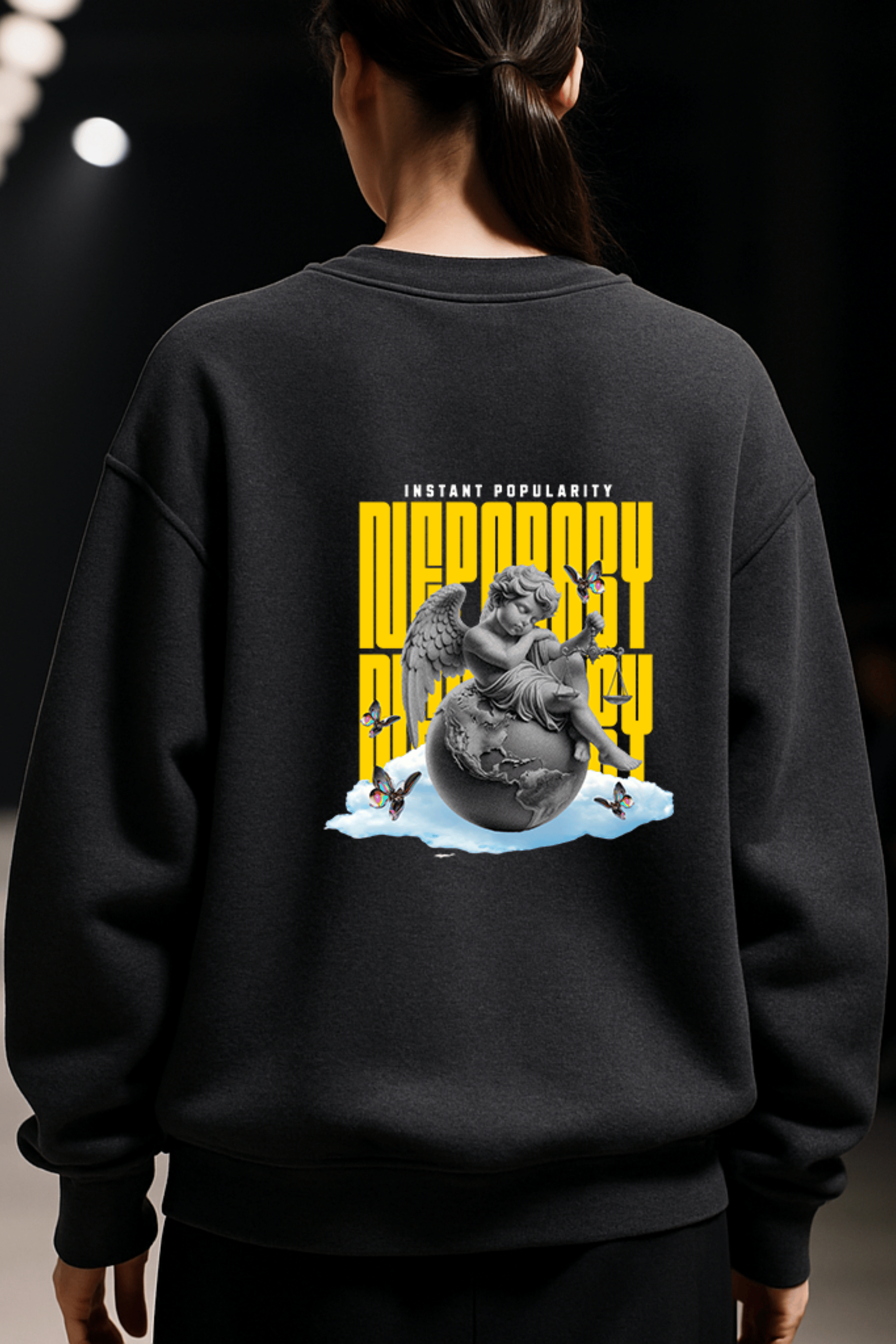'Nepo Baby' Füme Oversize Sweatshirt