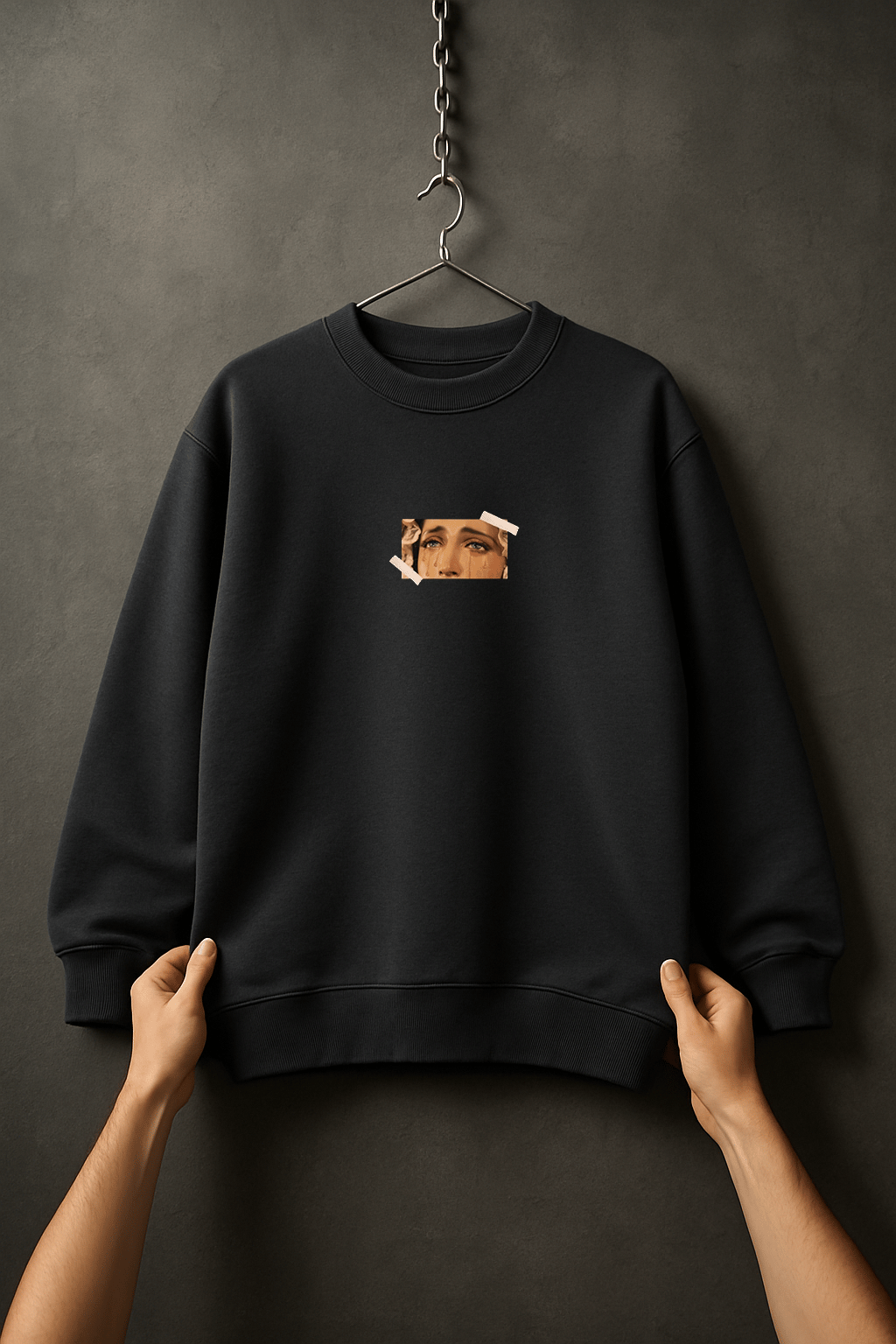 'Tears' Lacivert Oversize Sweatshirt
