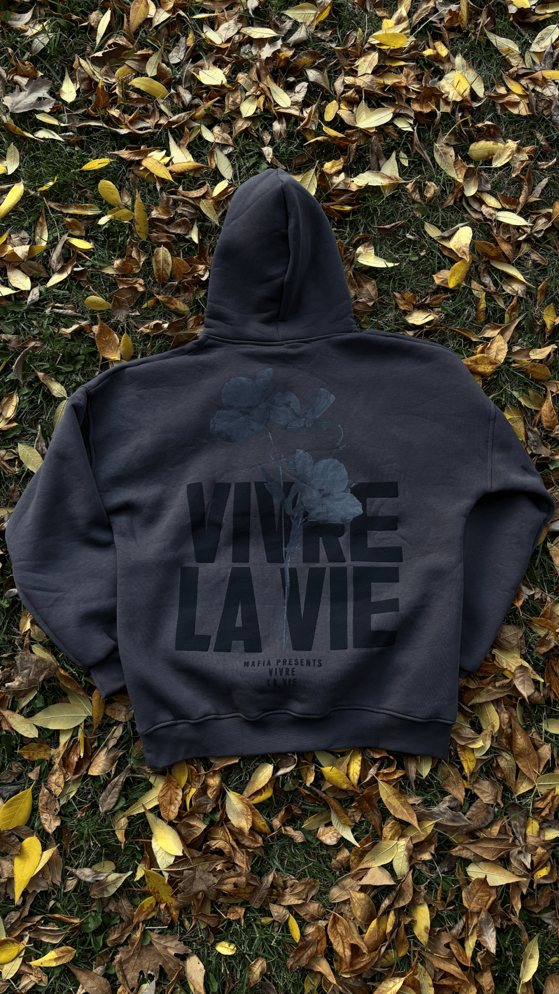 'Vivre La Vie' Gri Oversize Sweatshirt