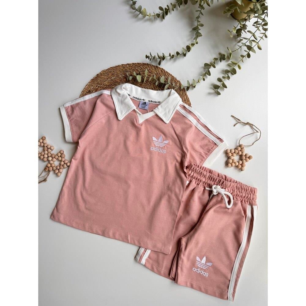 Adidas Yakalı Takım Pembe