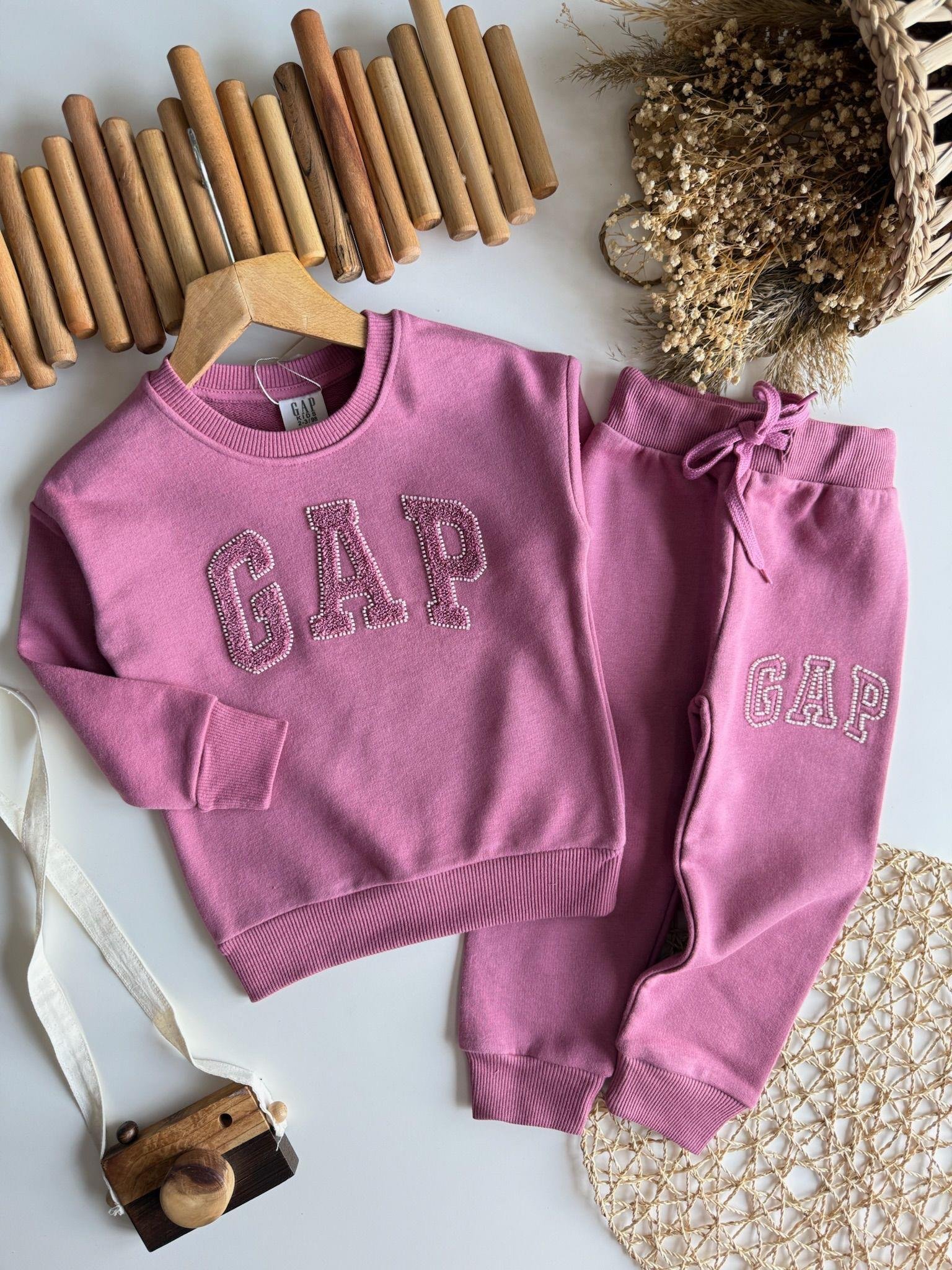 Gap Boncuk İşlemeli Takım Lila