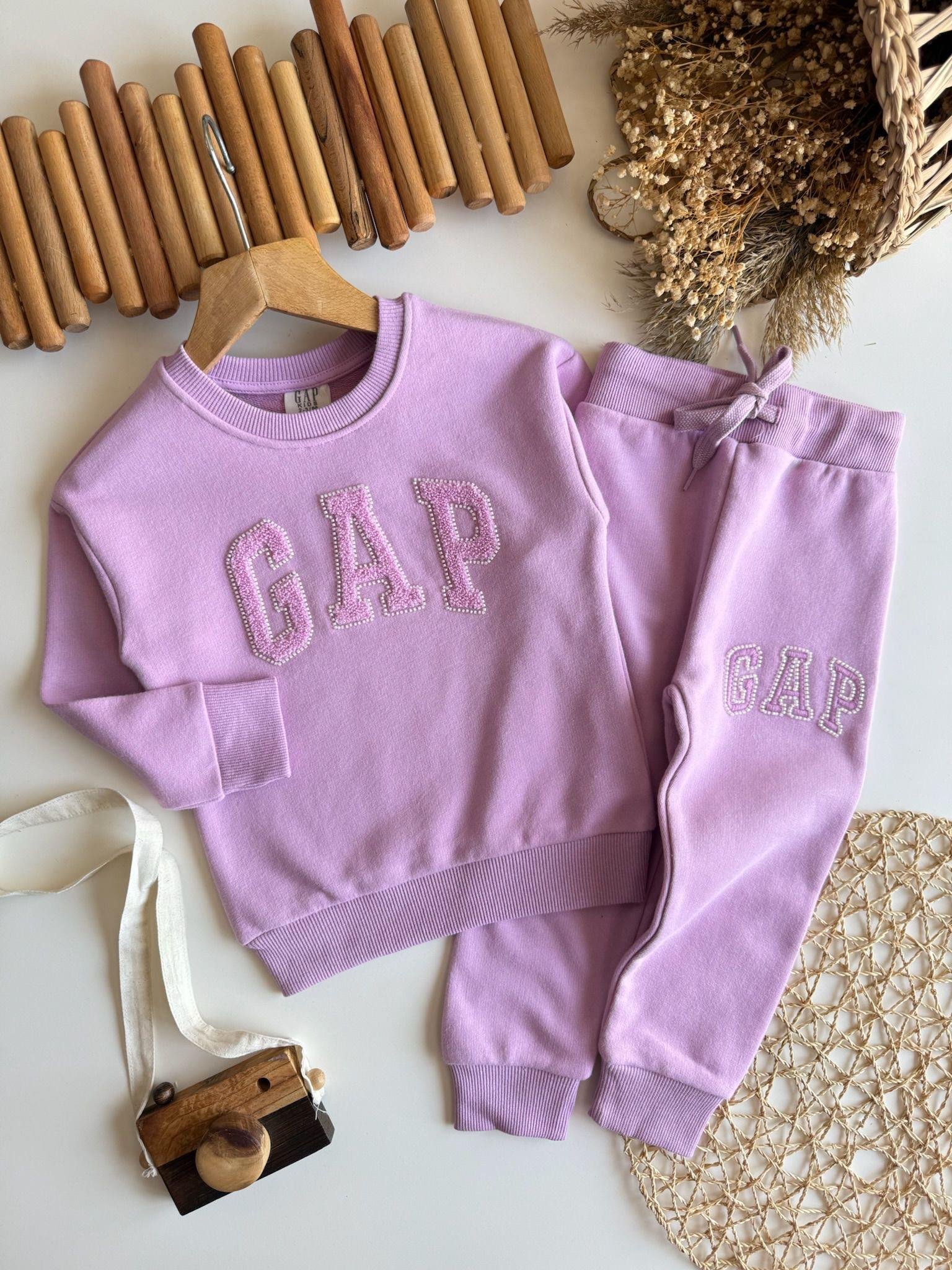 Gap Boncuk İşlemeli Takım Lila